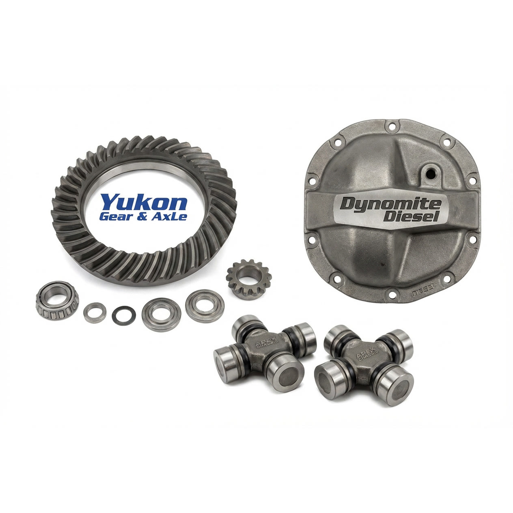 Ring gear, differential cover, bearings, and U-joints