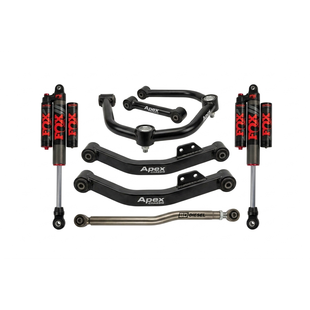 FOX shocks, control arms, and track bar suspension kit