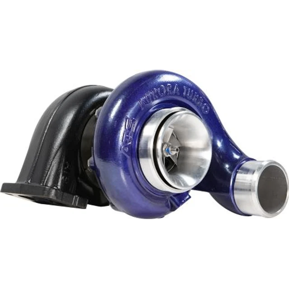 Aurora turbocharger with blue compressor housing