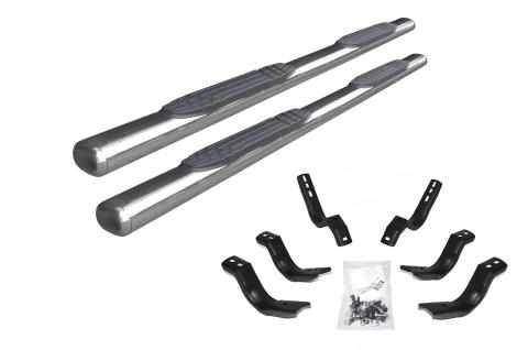 4 Inch 1000 Series SideSteps & Bracket Kit Stainless Steel 2019-2026 Silverado/Sierra 1500/2500 HD Go Rhino