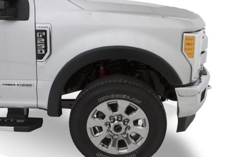 Black OE Style Smooth Finish Front Fender Flares For 1999-2010 Ford F250 Super Duty 1999-2007 F350 To F-550 Super Duty Bushwacker