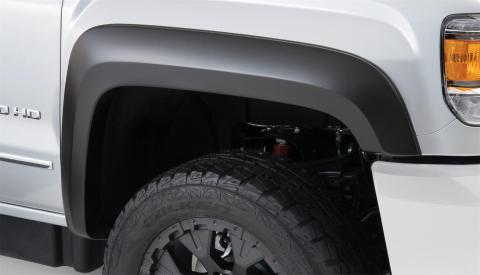 Black Extendafender Style Smooth Finish Front Fender Flares For 2015-2019 GMC Sierra 2500 Hd/3500 Hd Bushwacker