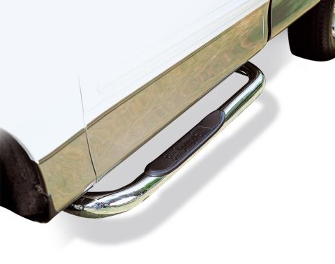 4000 Series Side Steps with Mounting Brackets Kit Chrome Chrome 1999-2004 Silverado/Sierra 1500/2500/3500 Go Rhino