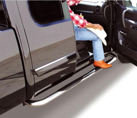 4000 Series SideSteps With Mountins Bracket Kit Polished Stainless Steel 2015-2026 Ford F-150/ F-250/F-350 Go Rhino