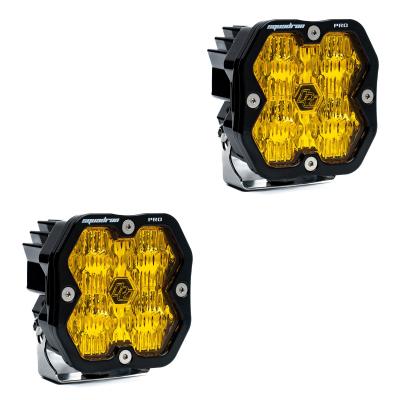 Squadron 2.0 Pro Black LED Auxiliary Light Pod Pair (No Harness) Universal Baja Amber Wide Cornering Baja Designs
