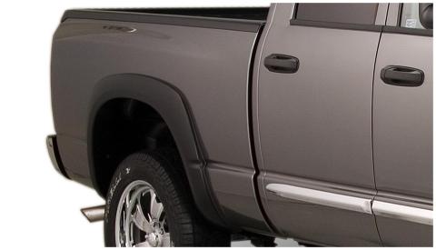 Black OE Style Smooth Finish Rear Fender Flares For 2006-2008 Dodge Ram 1500 2006-2009 Ram 2500, 3500 Fits 97.9/98.3 Inch Bed Bushwacker