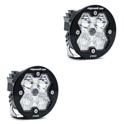 Squadron-R 2.0 Pro Black LED Auxiliary Light Pod Pair (No Harness) Universal Clear Driving/Combo Baja Designs