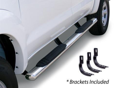 4 Inch OE Xtreme Side Steps with Mounting Brackets Kit Polished Stainless Steel 2000-2006 Silverado/Sierra 1500/2500/3500 Go Rhino