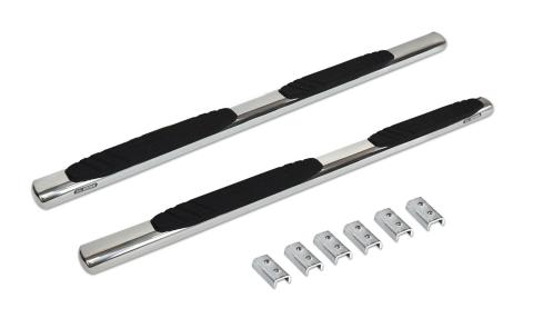 4 Inch OE Xtreme SideSteps With Mounting Bracket Kit Polished Stainless Steel 2007-2013 Silverado/Sierra 1500 Go Rhino