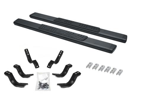 5 Inch OE Xtreme Low Profile SideSteps With Mounting Bracket Kit Textured Black 2007-2018 Silverado/Sierra 150/2500 HD Go Rhino