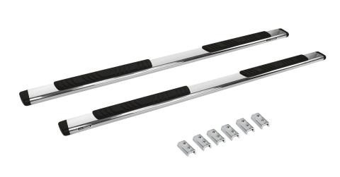 5 Inch OE Xtreme Low Profile SideSteps With Mounting Bracket Kit Polished Stainless Steel 2019-2026 Silverado/Sierra 1500/2500 HD Go Rhino