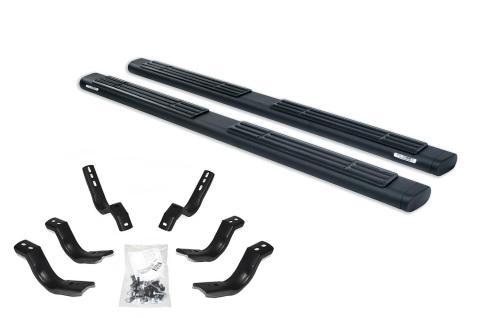 6 Inch OE Xtreme SideSteps With Mounting Bracket Kit Textured Black 2007-2013 Silverado/Sierra 1500/2500 HD Go Rhino