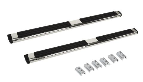 6 Inch OE Xtreme SideSteps With Mounting Bracket Kit Polished Stainless Steel 2019-2026 Silverado/Sierra 1500/2500 HD Go Rhino