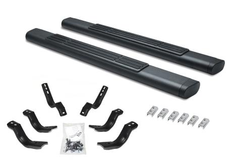 6 Inch OE Xtreme SideSteps With Mounting Bracket Kit Textured Black 2009-2025 Dodge Ram 150/2500/3500 Go Rhino