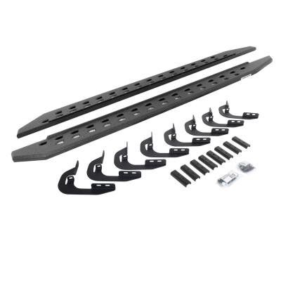 RB20 Slim Line Running Boards With Mounting Brackets Protective Bedliner Coating 2014-2018 Silverado/Sierra 1500/2500 HD Go Rhino