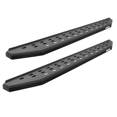 RB20 Running Boards With Mounting Brackets & 2 Pairs of Drop Steps Kit Protective Bedliner Coating 2014-2018 Silverado/Sierra 1500 2015-2018 Silverado/Sierra 2500 HD/3500 HD Go Rhino