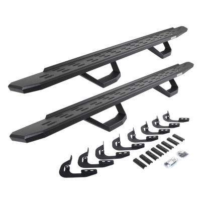 RB30 Running Boards with Mounting Brackets & 2 Pairs of Drops Steps Kit Textured Black 2014-2018 Silverado/Sierra 1500 2015-2018 Silverado/Sierra 2500 HD/3500 HD Go Rhino