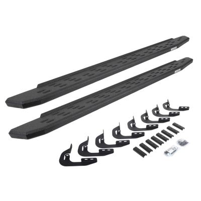 RB30 Running Boards with Mounting Bracket Kit Protective Bedliner Coating 2014-2018 Silverado/Sierra 1500 2015-2018 Silverado/Sierra 2500 HD/3500 HD Go Rhino