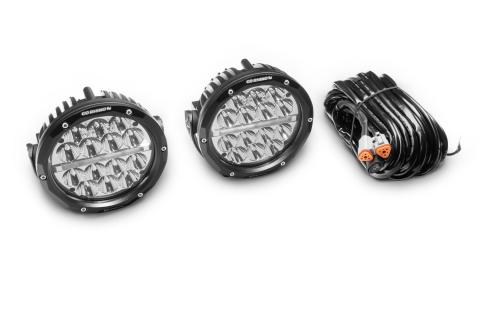 Go Rhino Bright Series Lights 6 Inch Round LED Driving Light Black Go Rhino