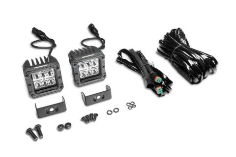 Go Rhino Bright Series Lights Pair of 3x3 Cube LED Spot Light Kit Black Go Rhino