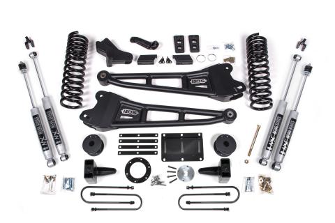5.5 Inch Lift Kit w/ Radius Arm Ram 3500 w/ Rear Air Ride 13-18 4WD Gas NX2 Nitro Shocks