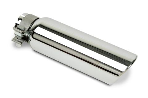 Stainless Steel Exhaust Tip 10 Inch Inlet Size: 2.0 Inch Outlet Size: 3.0 Inch Polished Stainless Steel Go Rhino