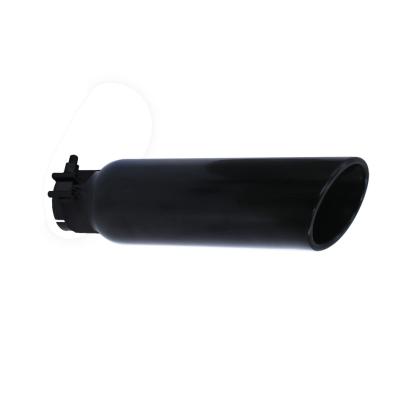Black Powder Coated Stainless Steel Exhaust Tip 14 Inch Inlet Size: 3 1/2 Inch Outlet Size: 5.0 Inch Textured Black Go Rhino