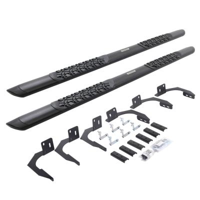 V3 Series Aluminum 5 Inch Elipse Side Steps with Mounting Brackets Textured Black 2009-2010 Dodge Ram 1500/2500/3500 Crew Cab Go Rhino