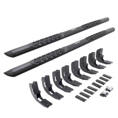 V3 Series Aluminum 5 Inch Elipse Side Steps with Mounting Brackets Textured Black 2019-2025 Silverado/Sierra 1500/2500 HD Go Rhino