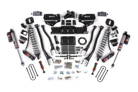 19-24 Ram 3500 4WD 4 Inch 4-Link Suspension Lift Kit, 2 Inch Rear, Block w/o Overload, 6 Bolt Diesel - Fox 2.5 Performance Elite Series C/O Front, FOX 2.0 Front Bump, Fox 2.5 Performance Elite Series Rear BDS Suspension
