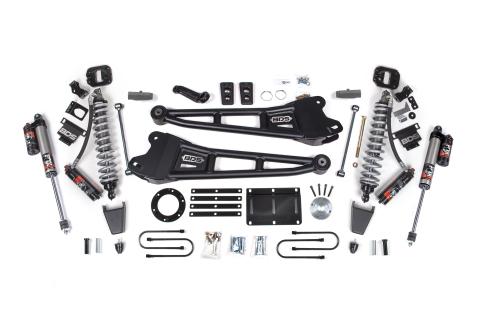 13-18 Ram 3500 4WD 6 Inch Radius Arm Suspension Lift Kit, 4 Inch Rear, Block, 6 Bolt Diesel - Fox 2.5 Performance Elite Series C/O Front, Fox 2.5 Performance Elite Series Rear BDS Suspension