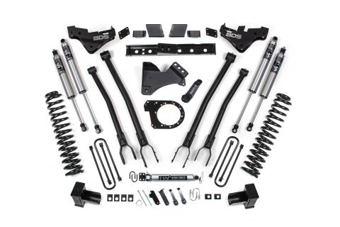23-26 Ford F-350 Super Duty 4WD 7 Inch 4-Link Suspension Lift Kit, 4 Inch Rear, Block, Diesel, DRW - Fox 2.0 Performance Series Shocks BDS Suspension