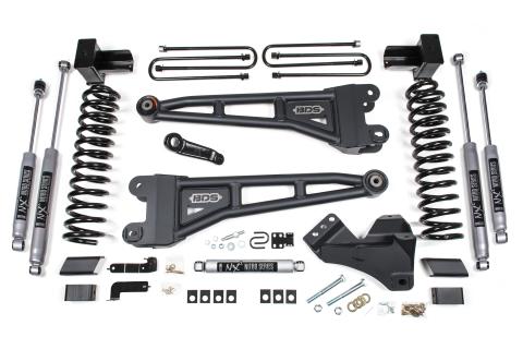 23-26 Ford F-350 DRW 4WD 5 Inch Radius Arm Suspension Lift Kit, 3 Inch Rear, Block, Gas - NX2 Nitro Shocks Front and Rear Shocks BDS Suspension