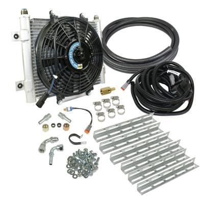 Xtrude Transmission Cooler with Fan Complete Kit for 1/2in Lines Dodge/Ford BD Diesel
