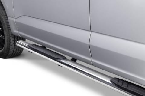 4 Inch 1000 Series SideSteps &amp; Bracket Kit Stainless Steel 2015-2026 Ford F-150/ F-250/F-350 Go Rhino