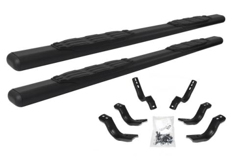 5 Inch 1000 Series Side Steps with Mounting Brackets Kit Textured Black 2019-2026 Silverado/Sierra 1500/2500 HD Crew Cab Go Rhino