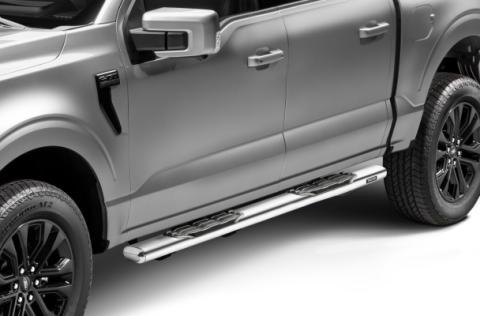 5 Inch 1000 Series Side Steps with Mounting Brackets Kit Polished Stainless Steel 2015-2026 Ford F-150/ F-250/F-350 Go Rhino