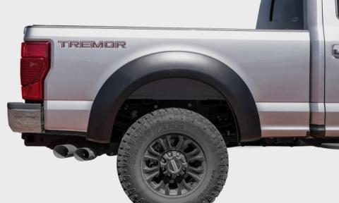 Black Extendafender Style Smooth Finish Rear Fender Flares For 1999-2007 Ford F250 Super Duty 1999-2010 F350 Super Duty (Excludes Dually) Bushwacker