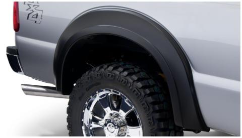 Black Extendafender Style Smooth Finish Rear Fender Flares For 2011-2016 Ford F250/F350 Super Duty (Excludes Dually) Bushwacker