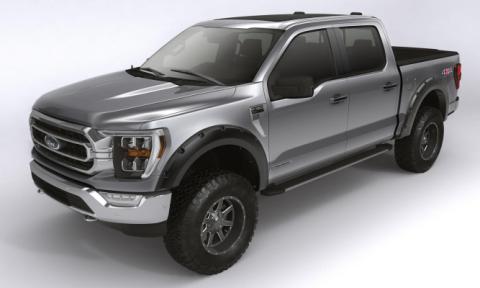 Black Forge Pocket/Rivet Textured Finish 4-Pc Fender Flare Set For 99-07 Ford F250/350 Excludes Dually Bushwacker