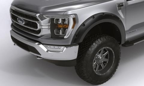 Black Forge Pocket/Rivet Textured Finish 4-Pc Fender Flare Set For 99-07 Ford F250/350 Excludes Dually Bushwacker