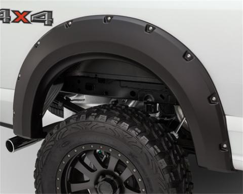 Black Max Coverage Pocket/Rivet Style Smooth Finish Rear Fender Flares For 2019 Chevrolet Silverado 1500 Ld, 2014-2018 Silverado 1500, 2015-2019 Silverado 2500 Hd/3500 Hd (Excludes Dually) Fits 78.8/97.8 Inch Bed Bushwacker