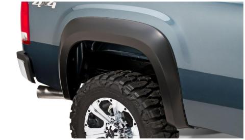 Black Extendafender Style Smooth Finish Rear Fender Flares For 2007-2013 GMC Sierra 1500 2007-2014 Sierra 2500 Hd Fits 78.7/97.6 Inch Bed Bushwacker