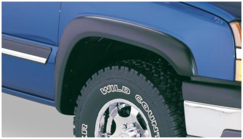 Black Extendafender Style Smooth Finish 4-Piece Fender Flare Set For 99-07 Silverado/Sierra Trucks (Check Application Guide) Bushwacker