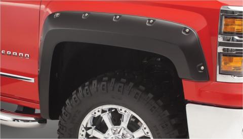 Black Pocket/Rivet Style Smooth Finish 4-Piece Fender Flare Set For 2007-2013 Silverado 1500 2007-2014 Silverado 2500 Hd/3500 Hd Fits 78, 78.7/97.6 Inch Bed Bushwacker