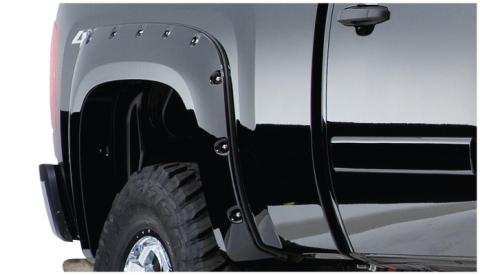 Black Cutout Style Smooth Finish 4-Piece Fender Flare Set For 2007-2013 GMC Sierra 1500 2007-2014 Sierra 2500 Hd/3500 Hd Fits 78.7/97.6 Inch Bed Bushwacker