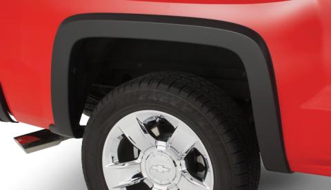 Black OE Style Smooth Finish 4-Piece Fender Flare Set For 14-18 Chevrolet 1500, 19 Silverado Ld, 15-19 Chevrolet Silverado 2500/3500 (Excludes Dually) Bushwacker