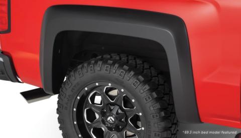 Black Extendafender Style Smooth Finish 4-Piece Fender Flare Set For 2019 Chevrolet Silverado 1500 Ld, 2014-2018 Silverado 1500, 2015-2019 Silverado 2500 Hd/3500 Hd Fits 78.8/97.8 Inch Bed Bushwacker