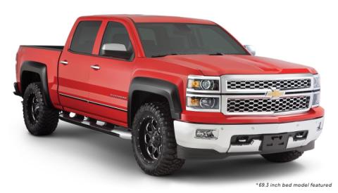 Black Extendafender Style Smooth Finish 4-Piece Fender Flare Set For 2019 Chevrolet Silverado 1500 Ld, 2014-2018 Silverado 1500, 2015-2019 Silverado 2500 Hd/3500 Hd Fits 78.8/97.8 Inch Bed Bushwacker