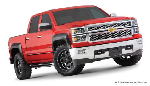 Black Extendafender Style Smooth Finish 4-Piece Fender Flare Set For 2019 Chevrolet Silverado 1500 Ld, 2014-2018 Silverado 1500, 2015-2019 Silverado 2500 Hd/3500 Hd Fits 78.8/97.8 Inch Bed Bushwacker